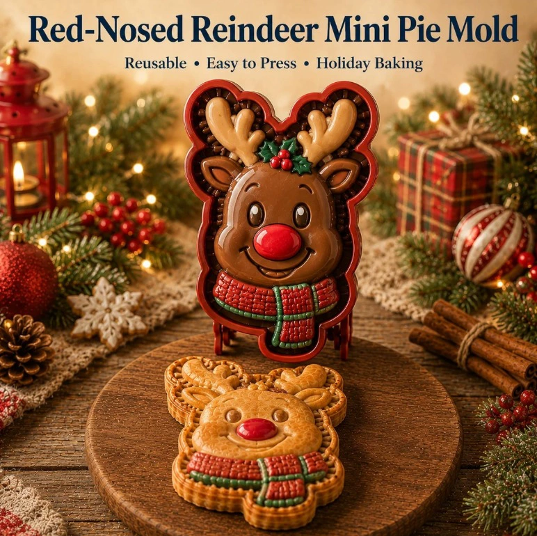 🎄Christmas Early Bird Special Sale 49% OFF🎁 Christmas Mini Pie Moulds – 8 Festive Embossed Designs  