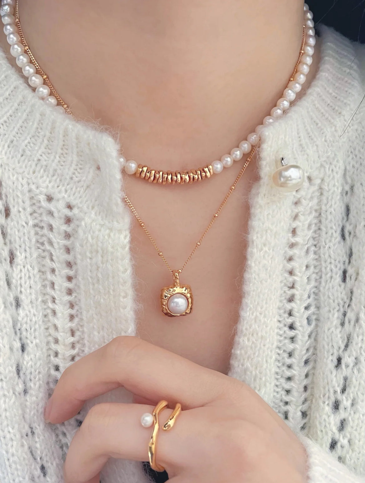 Sugar CubePearl Necklace