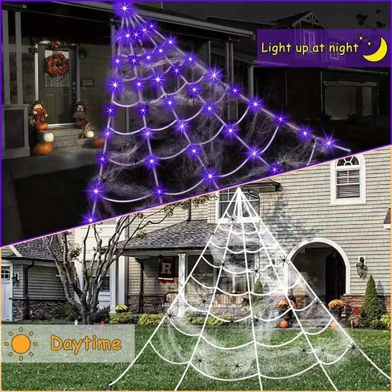 🎃Halloween Early Bird Special Sale 50% OFF🕷️Halloween Glowing Spider Web Lights👻