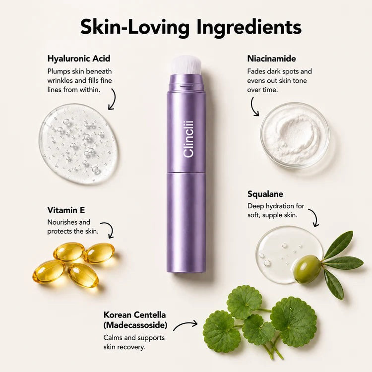 Creamy foundation stick with skin-conditioning ingredients