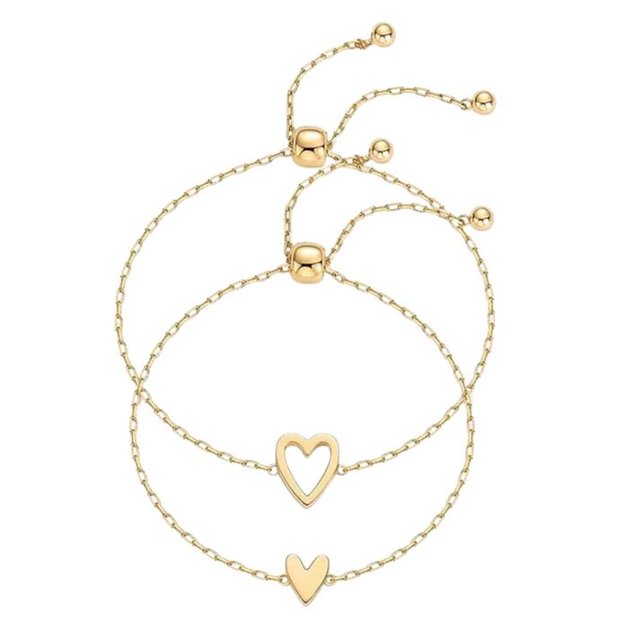 🔥MOTHER DAUGHTER  GIFT  🎁Hearts Bracelet Set