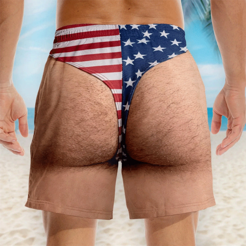 🔥Last Day 50% OFF🌊Custom Funny Patriotic Men Swim Trunks— Summer Gift For Men – Beach Please✨️
