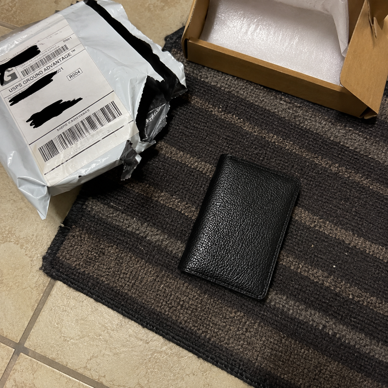 Red leather wallet customer photo