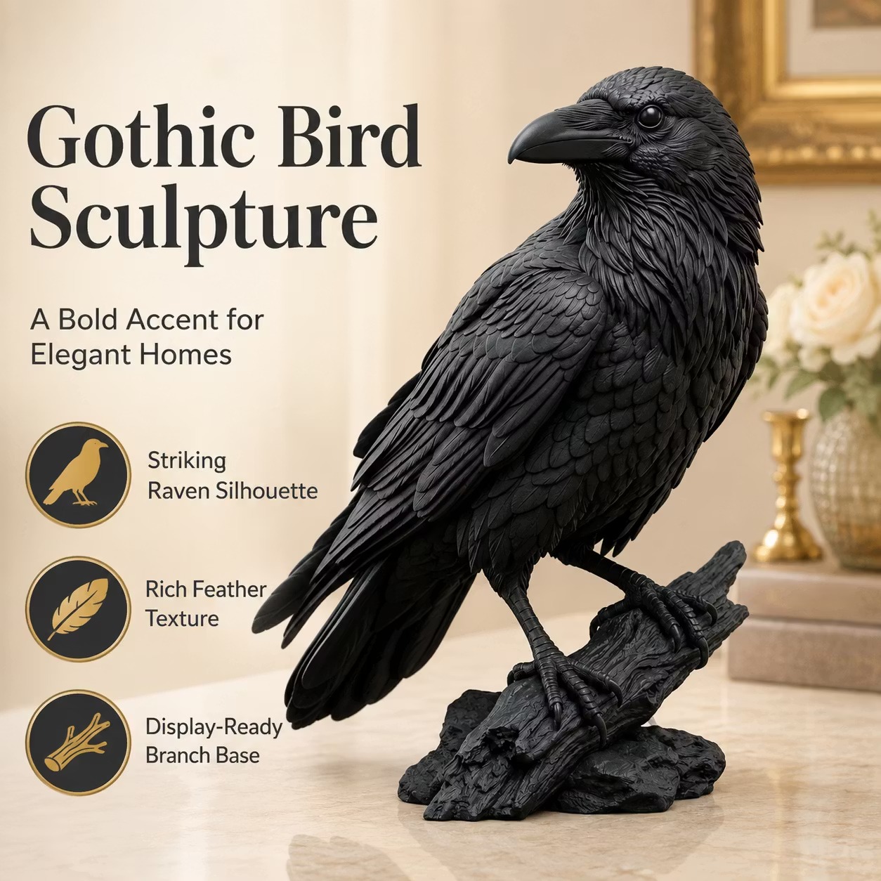 🎁Last Day 60% OFF - Gothic Bird Sculpture—A Dark Presence. A Timeless Statement.