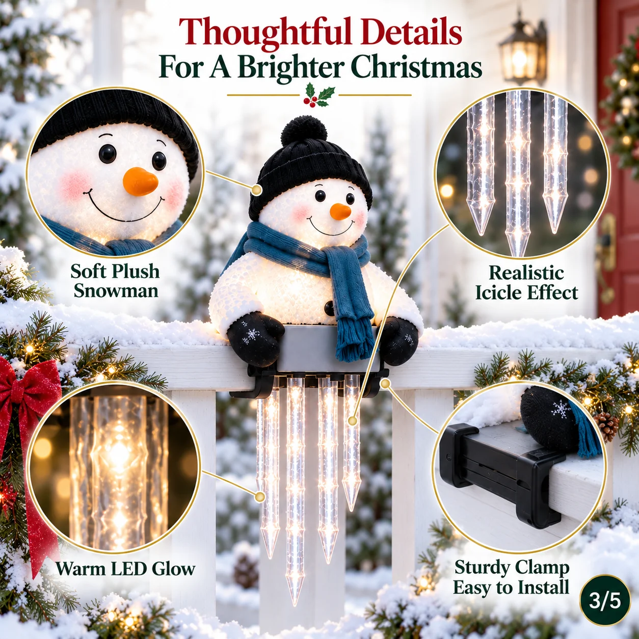 🎄Christmas Early Bird Special Sale 49% OFF⛄-WinterGlow Snowman Icicle Light Decor❄️