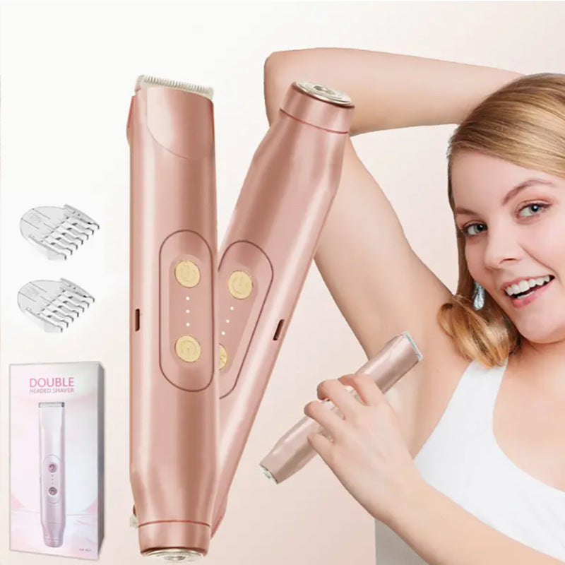 🚨 ⚡Bikini Trimmer for Women, Electric Shaver and Razor Rechargeable 2-in-1 Body and Facial Epilator, Underarms and Legs, IPX7 Waterproof