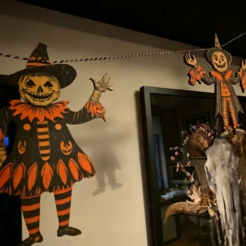 🎃Halloween Early Bird Special Sale 49% OFF-💀Vintage Halloween Wooden Wall Hanging Set – 6-Piece Rustic Decor for Spooky Season👻