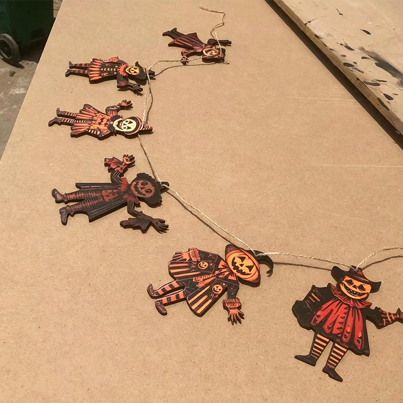 🎃Halloween Early Bird Special Sale 49% OFF-💀Vintage Halloween Wooden Wall Hanging Set – 6-Piece Rustic Decor for Spooky Season👻