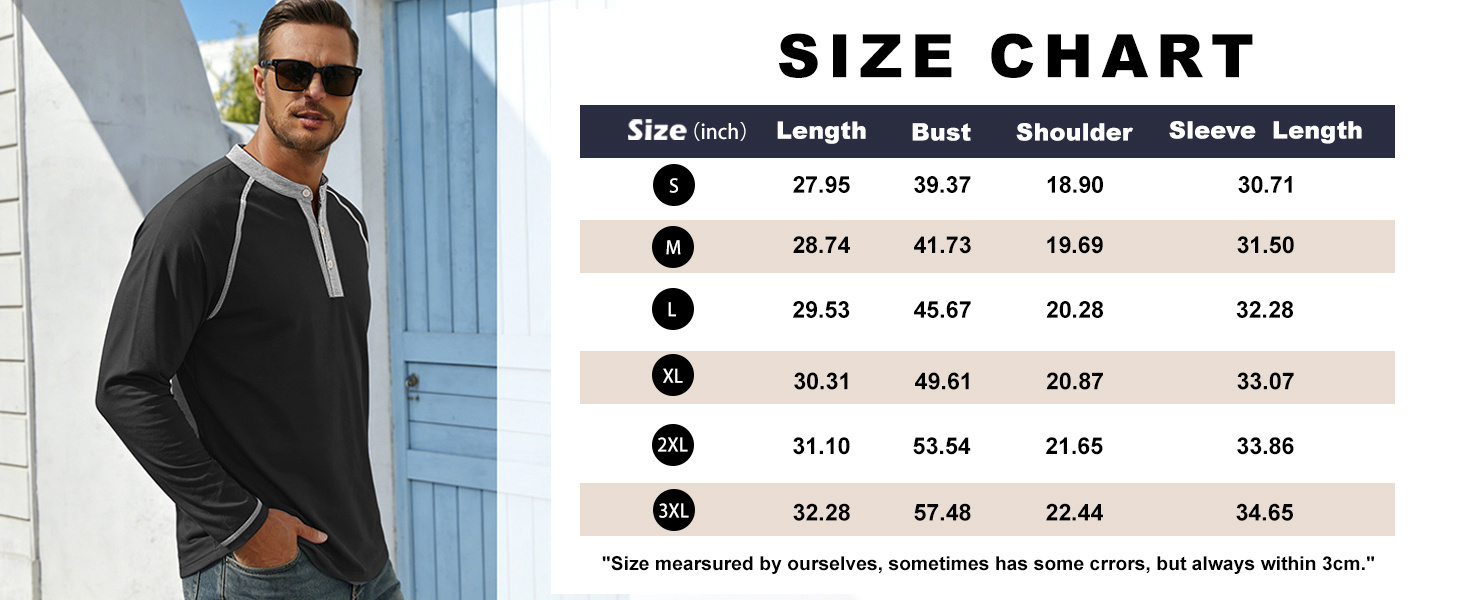 Mens Henley Long Sleeve Shirts