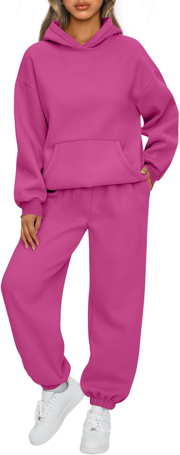 Womens 2 Piece Lounge Sweatsuit Sets Oversized Fall Hoodies & Baggy Jogger Sweatpants