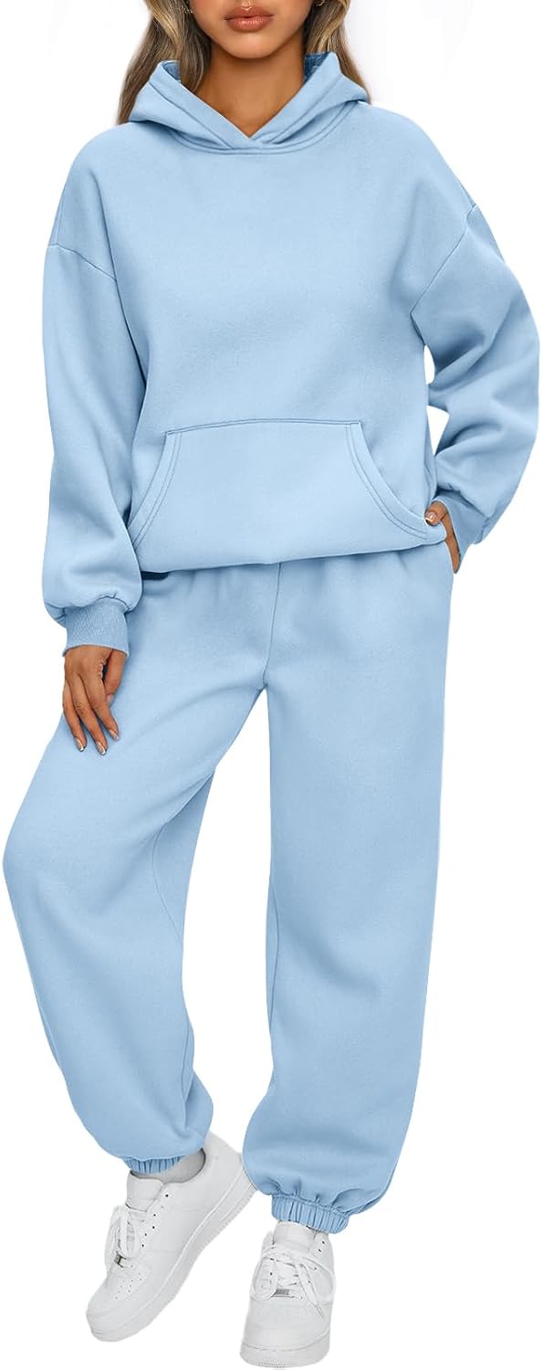 Womens 2 Piece Lounge Sweatsuit Sets Oversized Fall Hoodies & Baggy Jogger Sweatpants
