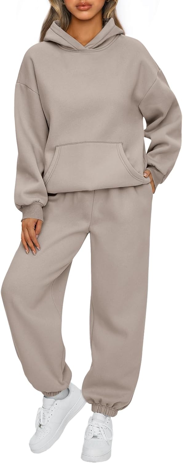 Womens 2 Piece Lounge Sweatsuit Sets Oversized Fall Hoodies & Baggy Jogger Sweatpants