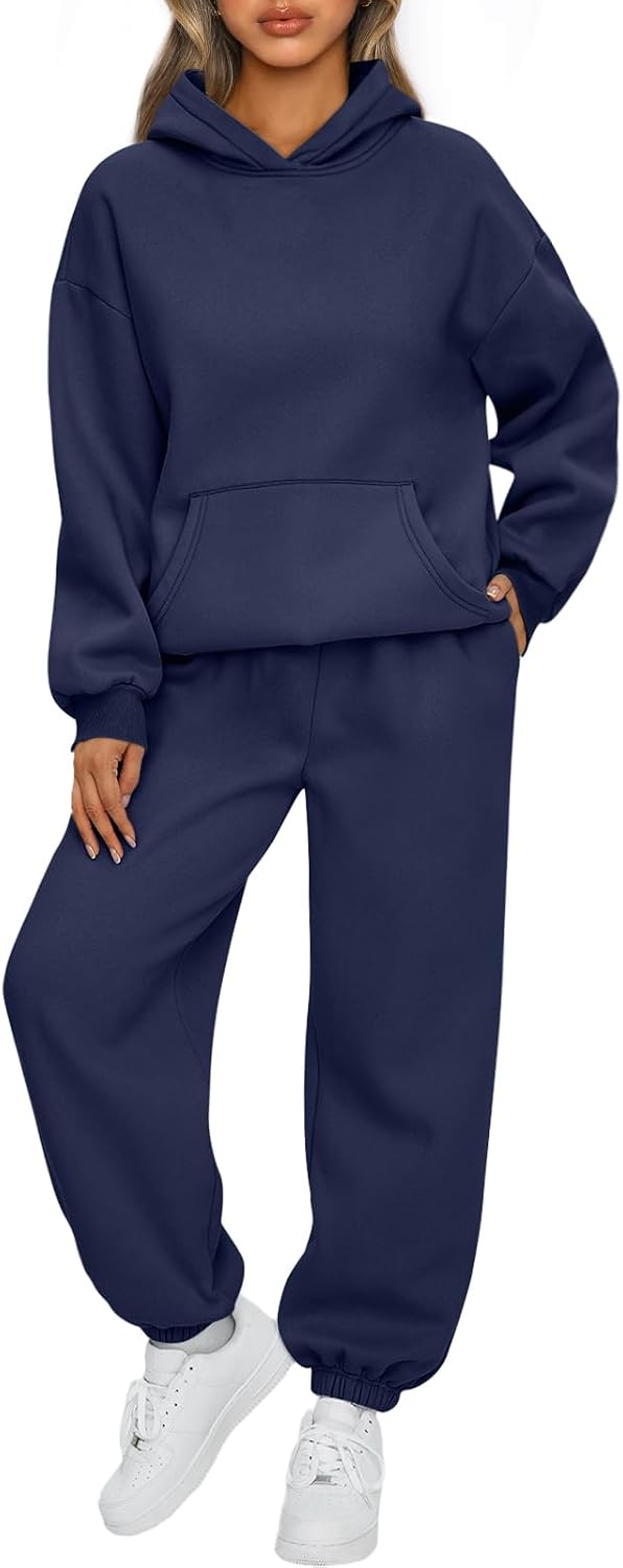 Womens 2 Piece Lounge Sweatsuit Sets Oversized Fall Hoodies & Baggy Jogger Sweatpants