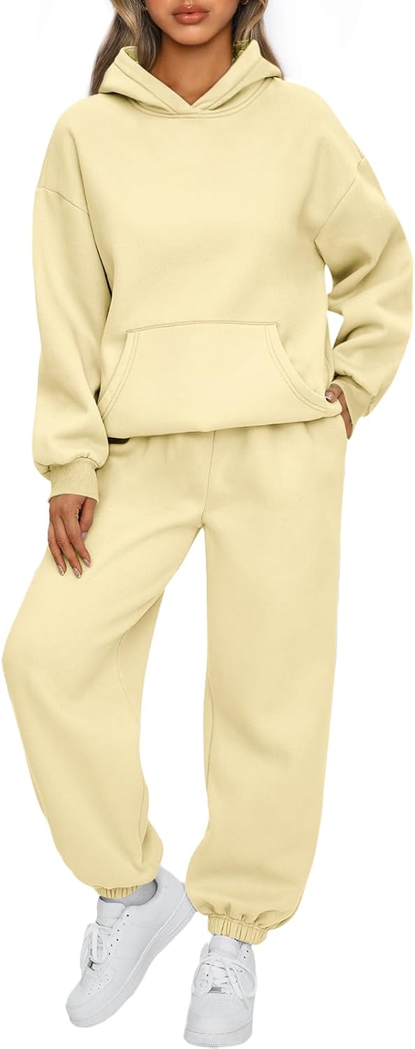 Womens 2 Piece Lounge Sweatsuit Sets Oversized Fall Hoodies & Baggy Jogger Sweatpants