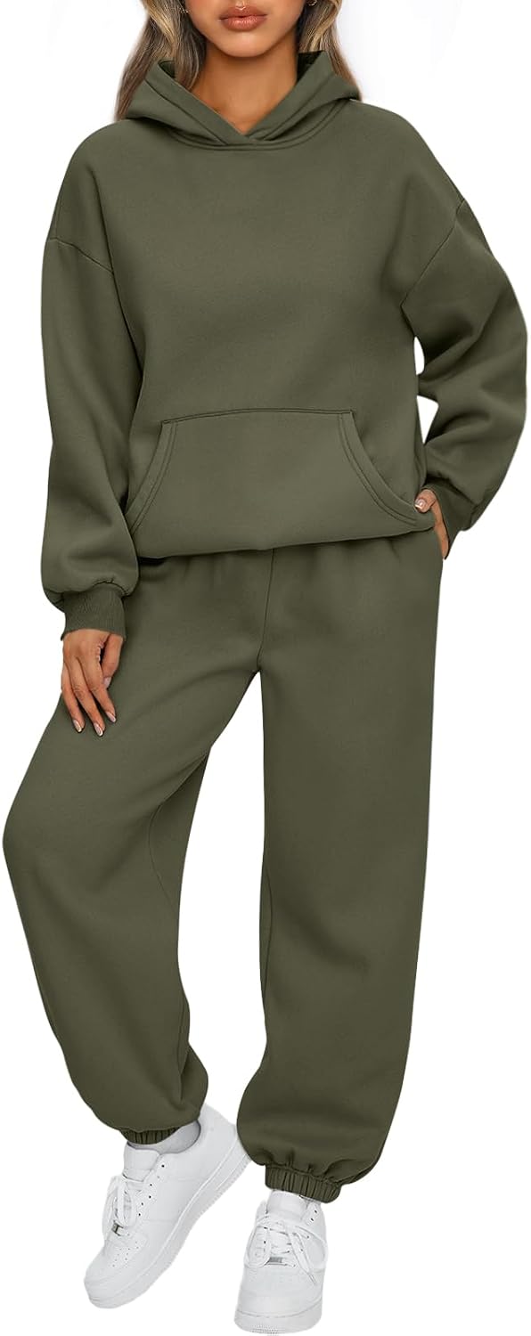 Womens 2 Piece Lounge Sweatsuit Sets Oversized Fall Hoodies & Baggy Jogger Sweatpants
