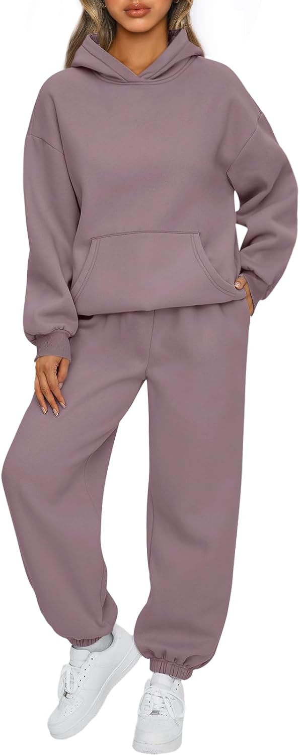 Womens 2 Piece Lounge Sweatsuit Sets Oversized Fall Hoodies & Baggy Jogger Sweatpants