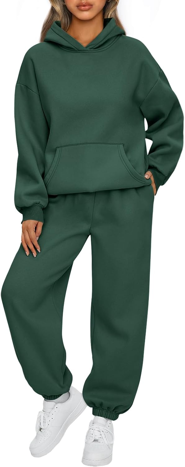 Womens 2 Piece Lounge Sweatsuit Sets Oversized Fall Hoodies & Baggy Jogger Sweatpants