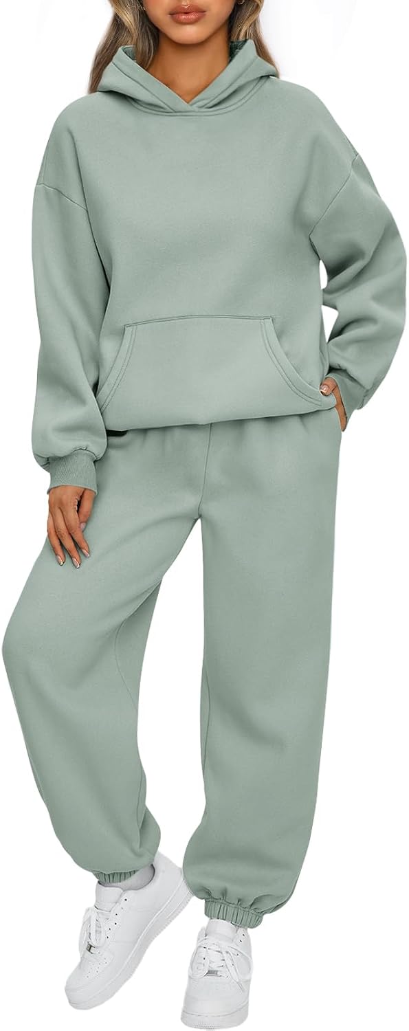 Womens 2 Piece Lounge Sweatsuit Sets Oversized Fall Hoodies & Baggy Jogger Sweatpants