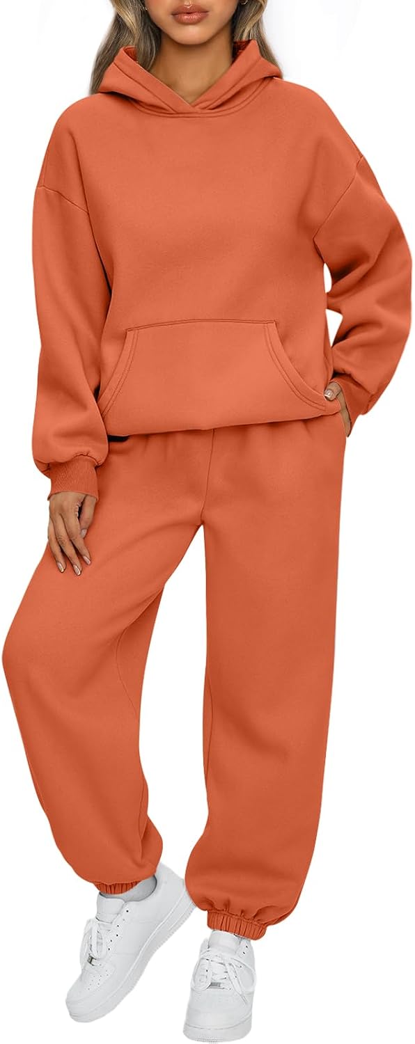 Womens 2 Piece Lounge Sweatsuit Sets Oversized Fall Hoodies & Baggy Jogger Sweatpants