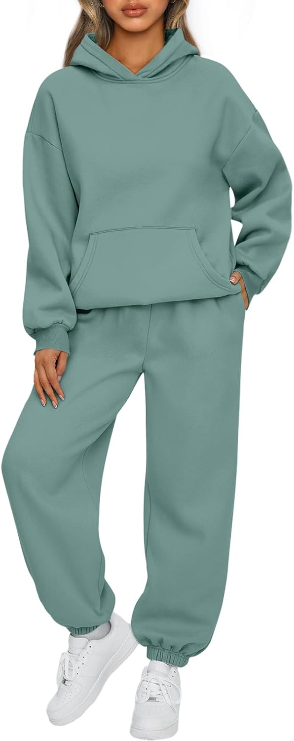 Womens 2 Piece Lounge Sweatsuit Sets Oversized Fall Hoodies & Baggy Jogger Sweatpants