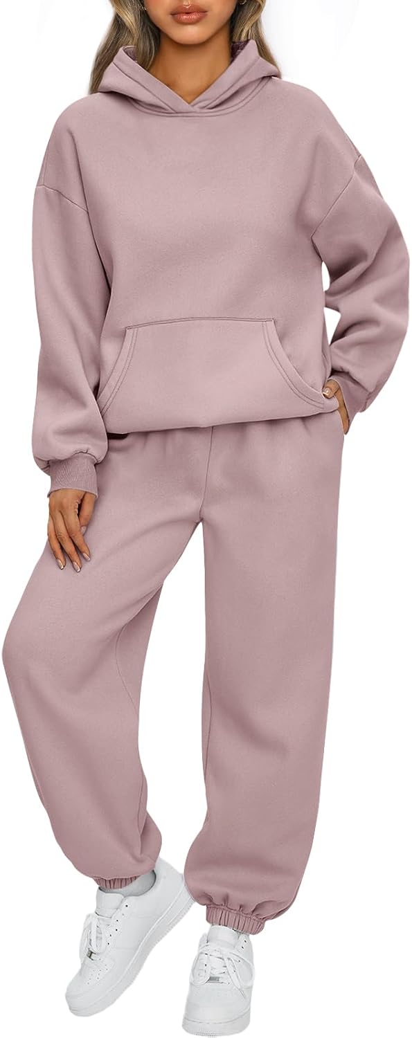 Womens 2 Piece Lounge Sweatsuit Sets Oversized Fall Hoodies & Baggy Jogger Sweatpants