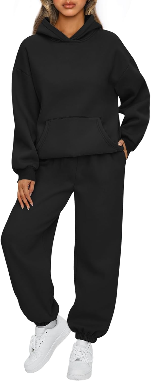 Womens 2 Piece Lounge Sweatsuit Sets Oversized Fall Hoodies & Baggy Jogger Sweatpants