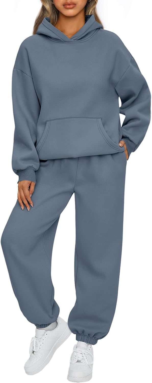 Womens 2 Piece Lounge Sweatsuit Sets Oversized Fall Hoodies & Baggy Jogger Sweatpants