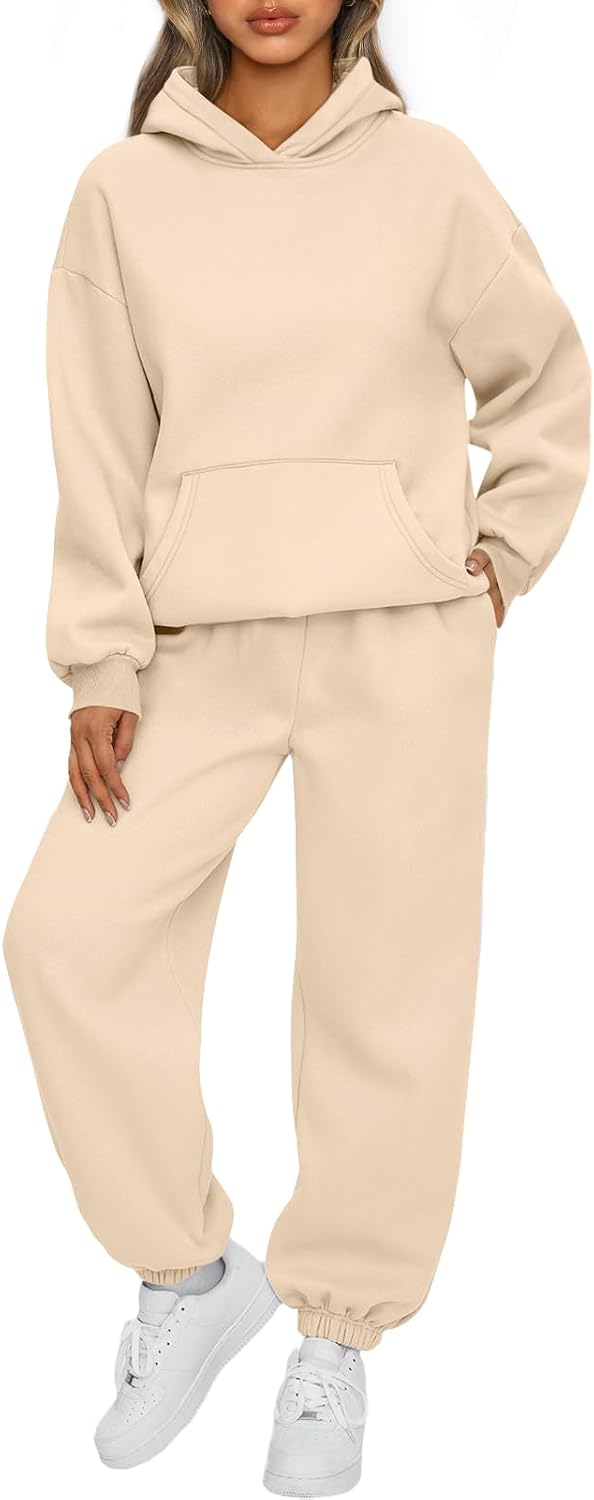 Womens 2 Piece Lounge Sweatsuit Sets Oversized Fall Hoodies & Baggy Jogger Sweatpants