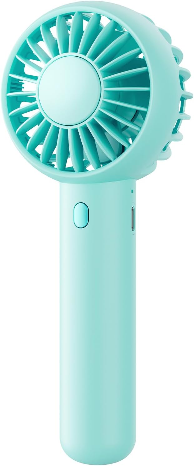 Mini Portable Fan, Small and Powerful, Cute Design 3 Speed Personal Handheld fan and Desktop with Base, Lightweight USB Rechargeable for Travel Lash Makeup Girl Women Summer Gift Pink