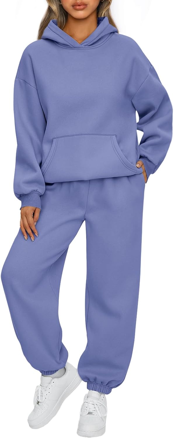 Womens 2 Piece Lounge Sweatsuit Sets Oversized Fall Hoodies & Baggy Jogger Sweatpants