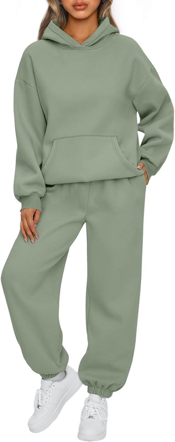 Womens 2 Piece Lounge Sweatsuit Sets Oversized Fall Hoodies & Baggy Jogger Sweatpants