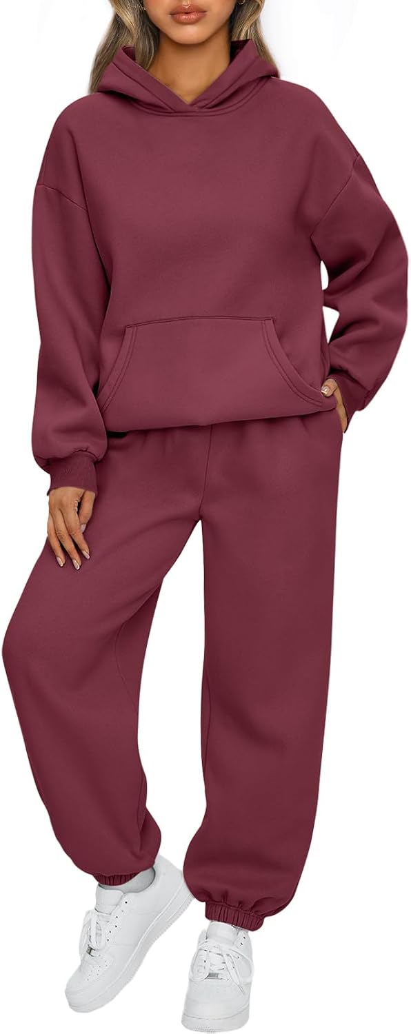 Womens 2 Piece Lounge Sweatsuit Sets Oversized Fall Hoodies & Baggy Jogger Sweatpants