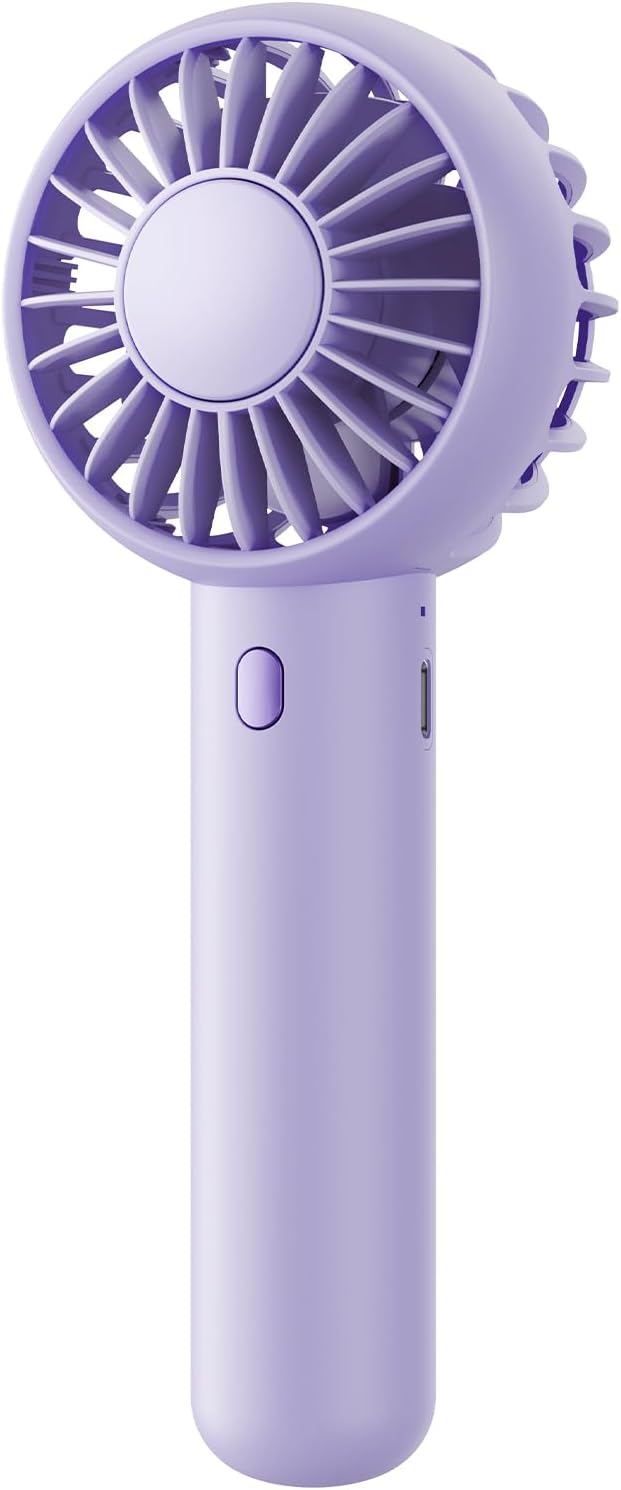 Mini Portable Fan, Small and Powerful, Cute Design 3 Speed Personal Handheld fan and Desktop with Base, Lightweight USB Rechargeable for Travel Lash Makeup Girl Women Summer Gift Pink