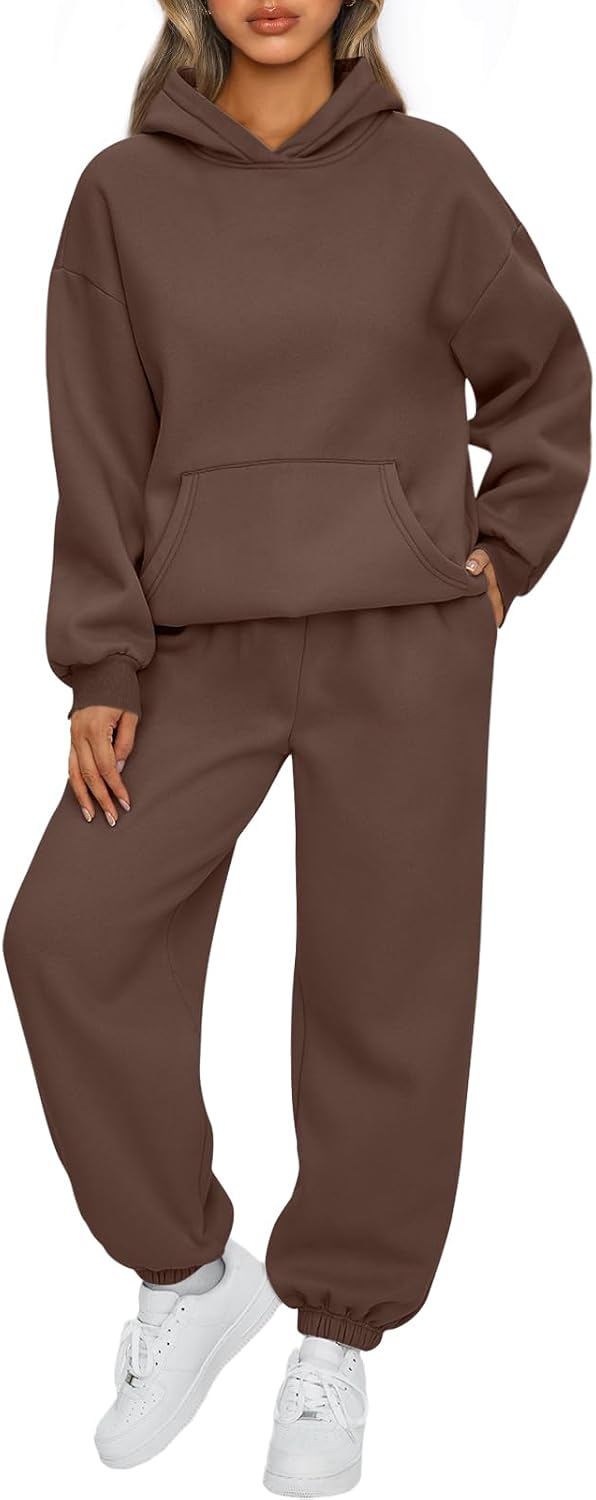 Womens 2 Piece Lounge Sweatsuit Sets Oversized Fall Hoodies & Baggy Jogger Sweatpants