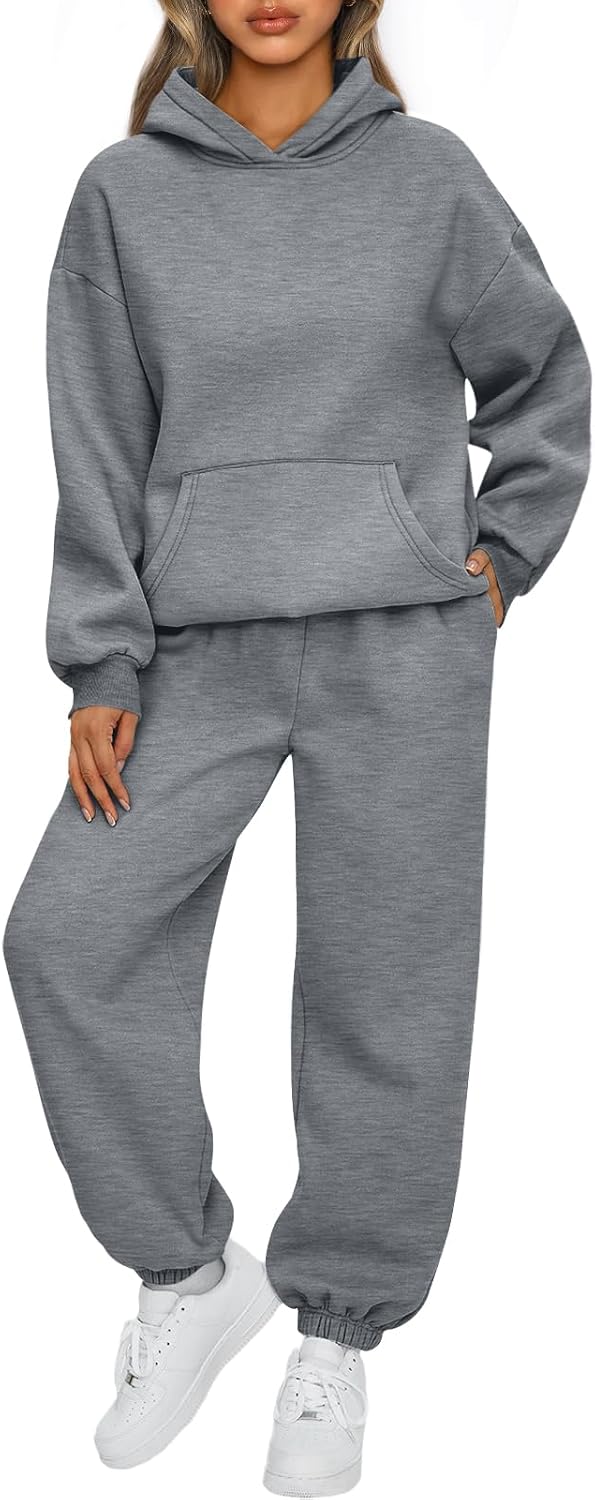 Womens 2 Piece Lounge Sweatsuit Sets Oversized Fall Hoodies & Baggy Jogger Sweatpants