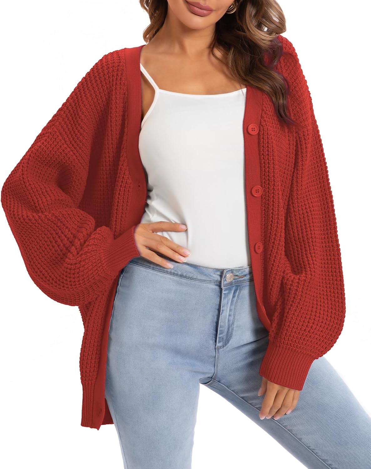 Cardigan Sweaters for Women 100% Cotton Button-Down Oversized Knit Outerwear Fall Tops for Women 2026