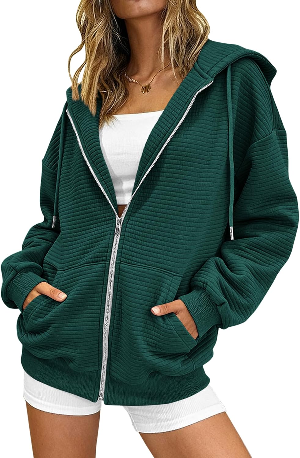 Zip Up Hoodie Women Long Sleeve Sweatshirts Fall Outfits 2025 Oversized Hoodies Casual Fashion Jackets