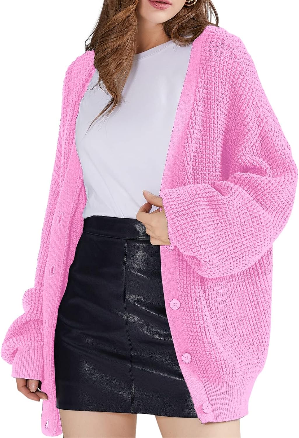 Cardigan Sweaters for Women 100% Cotton Button-Down Oversized Knit Outerwear Fall Tops for Women 2026