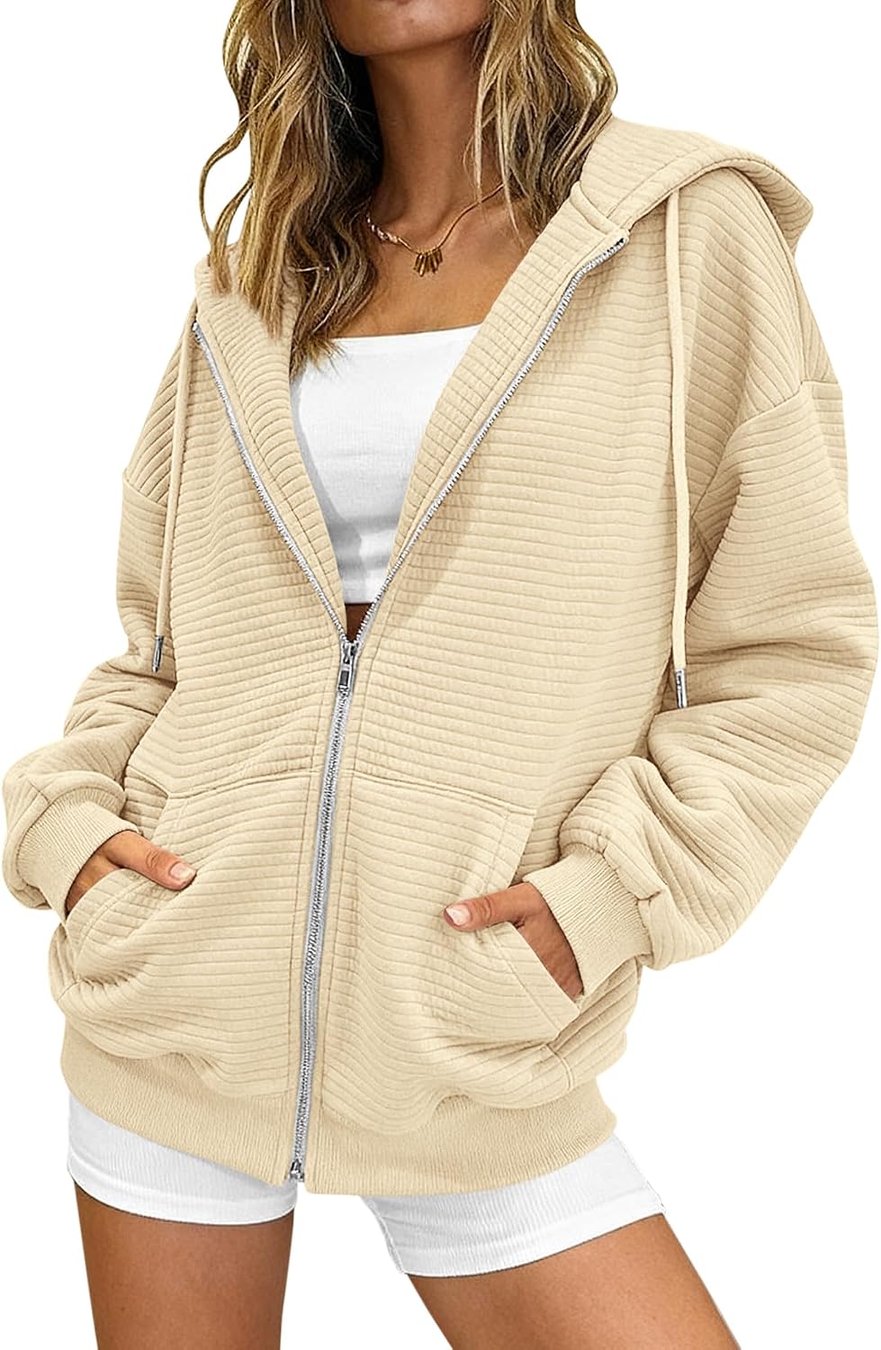 Zip Up Hoodie Women Long Sleeve Sweatshirts Fall Outfits 2025 Oversized Hoodies Casual Fashion Jackets