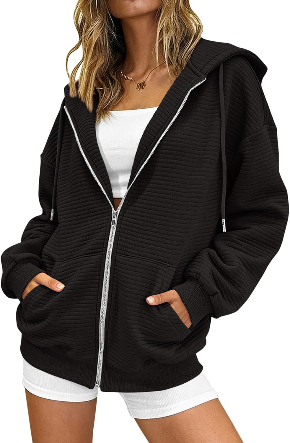 Zip Up Hoodie Women Long Sleeve Sweatshirts Fall Outfits 2025 Oversized Hoodies Casual Fashion Jackets