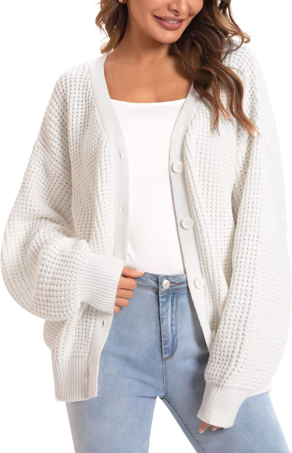 Cardigan Sweaters for Women 100% Cotton Button-Down Oversized Knit Outerwear Fall Tops for Women 2026
