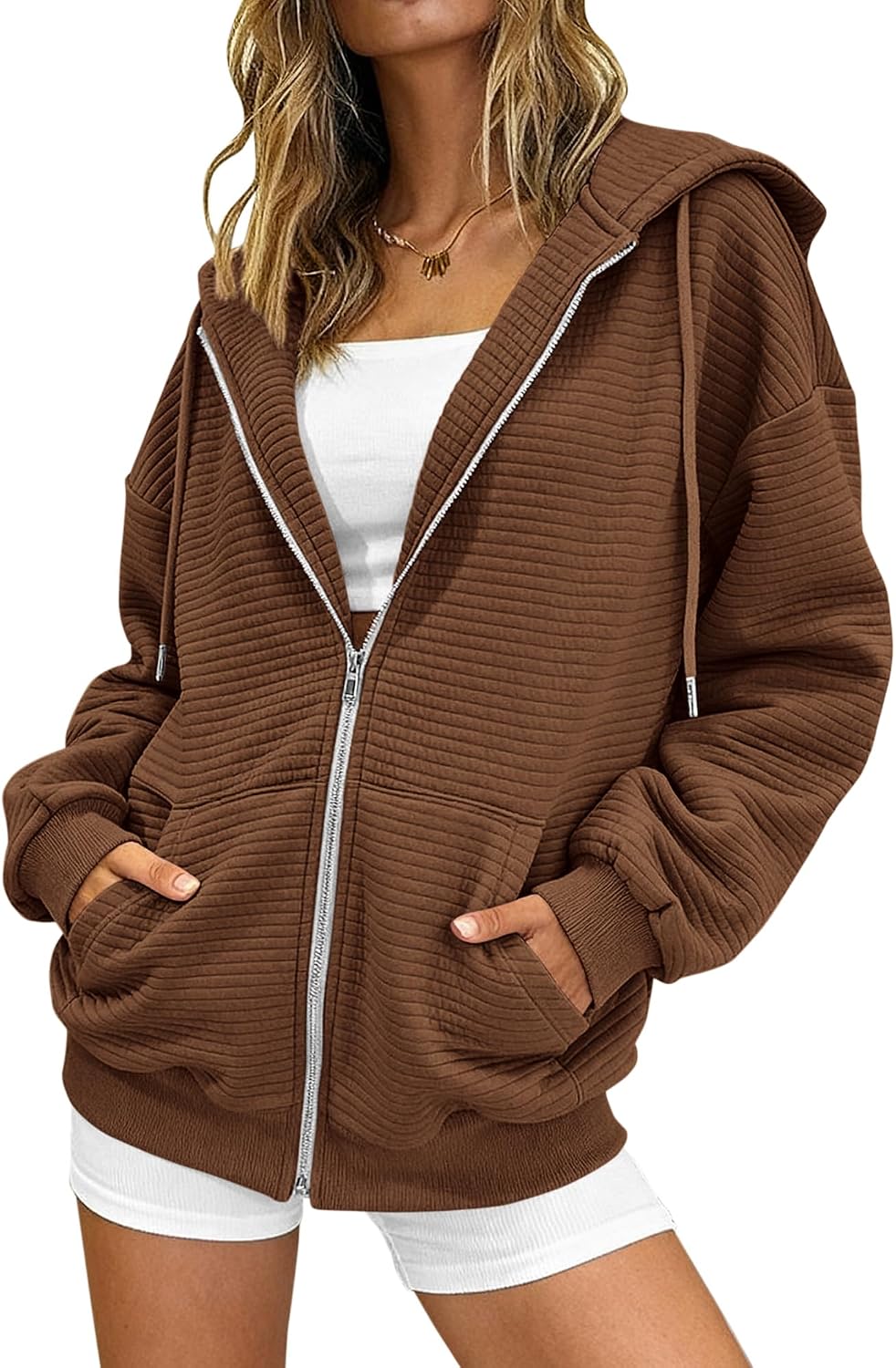 Zip Up Hoodie Women Long Sleeve Sweatshirts Fall Outfits 2025 Oversized Hoodies Casual Fashion Jackets