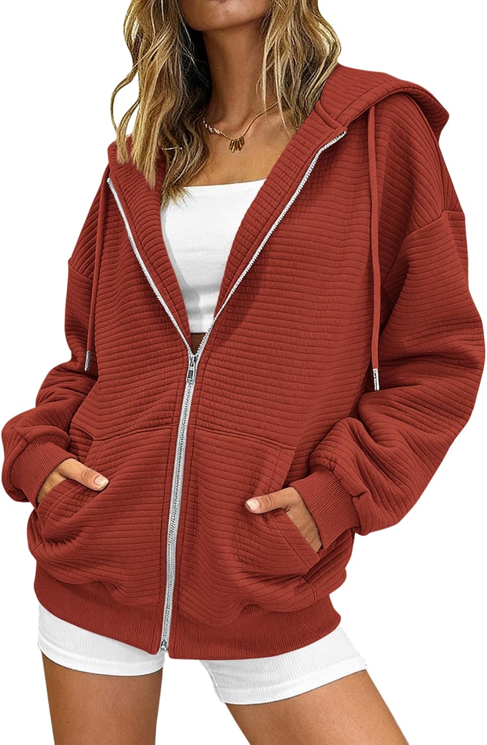 Zip Up Hoodie Women Long Sleeve Sweatshirts Fall Outfits 2025 Oversized Hoodies Casual Fashion Jackets
