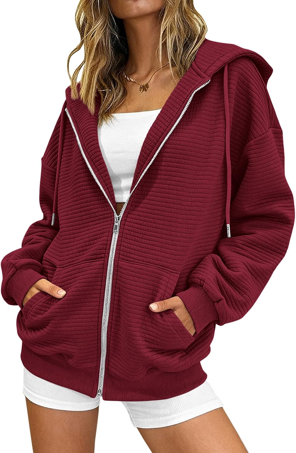 Zip Up Hoodie Women Long Sleeve Sweatshirts Fall Outfits 2025 Oversized Hoodies Casual Fashion Jackets