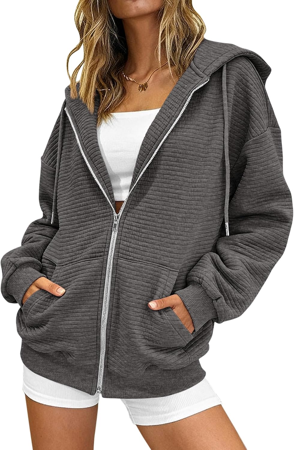 Zip Up Hoodie Women Long Sleeve Sweatshirts Fall Outfits 2025 Oversized Hoodies Casual Fashion Jackets
