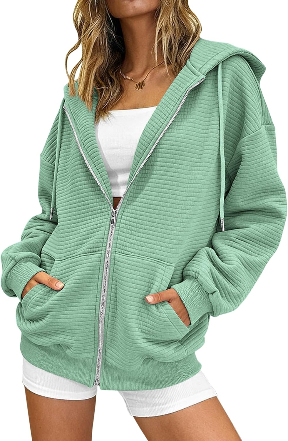 Zip Up Hoodie Women Long Sleeve Sweatshirts Fall Outfits 2025 Oversized Hoodies Casual Fashion Jackets