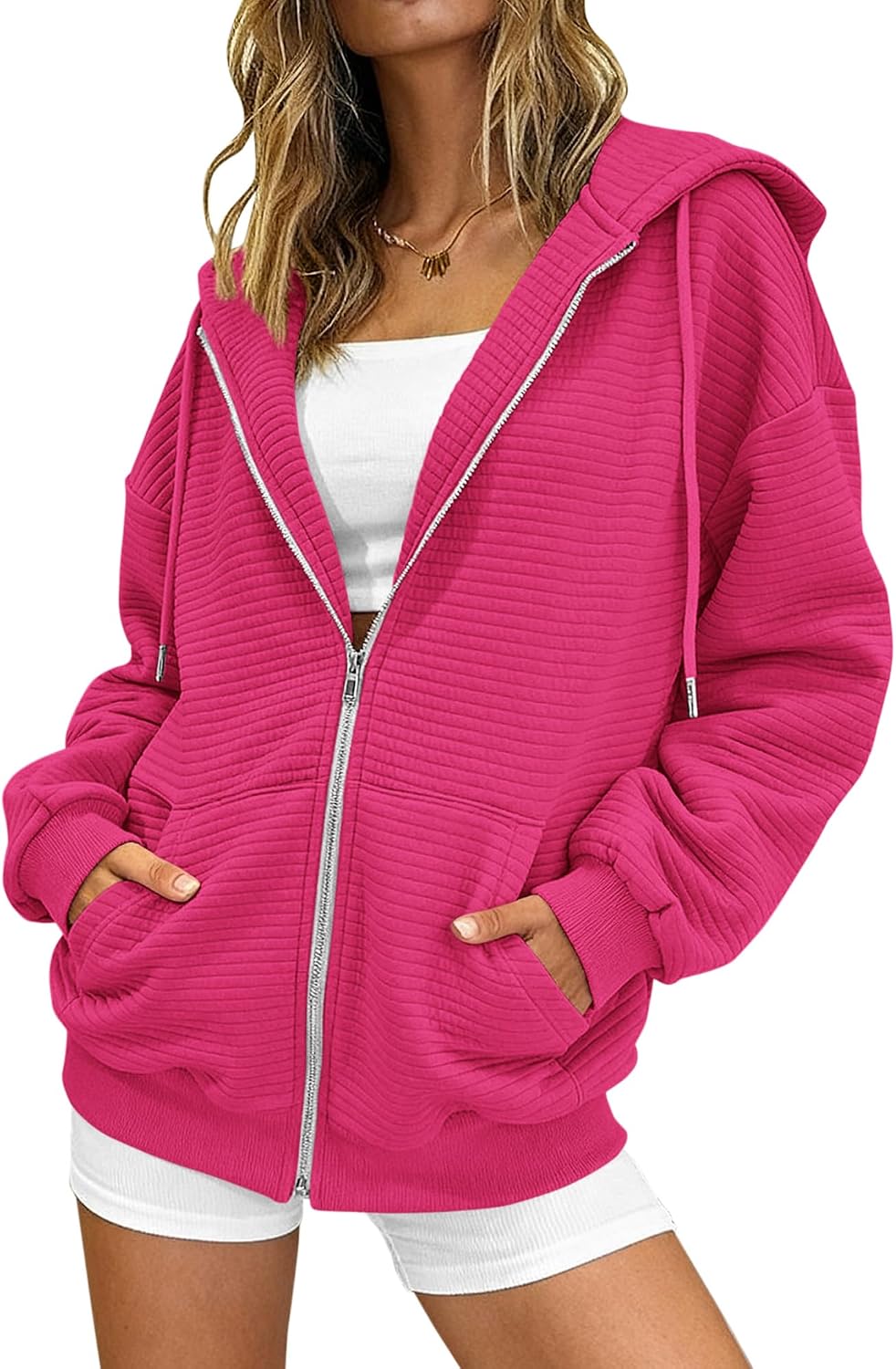 Zip Up Hoodie Women Long Sleeve Sweatshirts Fall Outfits 2025 Oversized Hoodies Casual Fashion Jackets