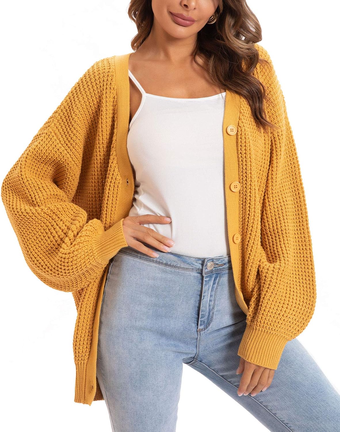 Cardigan Sweaters for Women 100% Cotton Button-Down Oversized Knit Outerwear Fall Tops for Women 2026