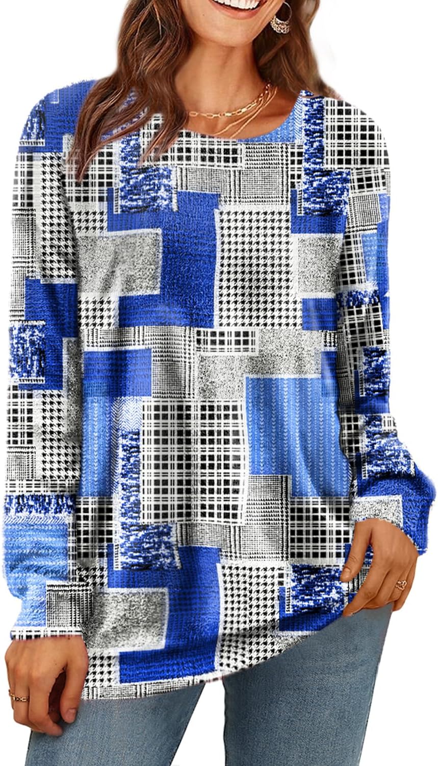  Women Christmas Sweater Graphic Printed Oversized Pullover Sweaters Casual Loose Knit Tops S01