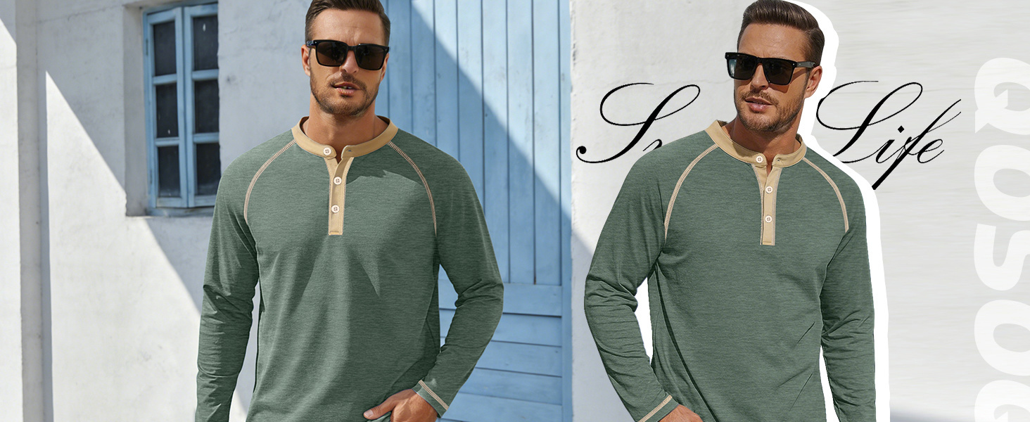 Mens Cotton Henry Shirts